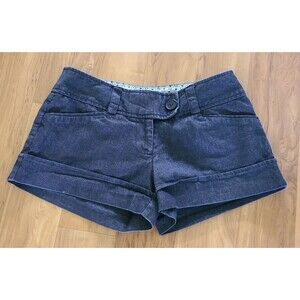 Flirtatious Womens Juniors Sz 1 Cuffed Shorts Gray Light Denim Jean 26X3